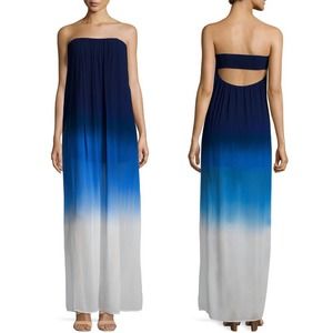 Young Fabulous & Broke Blue Ombré Strapless Elenor Maxi Dress